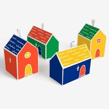 House Shape Children Birthday Party Favour Gift Sweet Biscuit Boxes Tableware