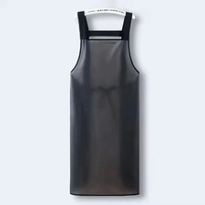 Waterproof Kitchen Apron Household PVC Oil Resistant Work Apron Transparent Blac