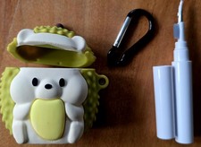 Hedgehog AirPods Case Cover with Clip and Cleaning Brush