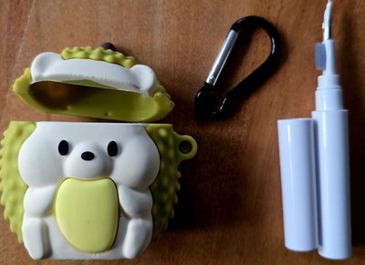 Hedgehog AirPods Case Cover with Clip and Cleaning Brush
