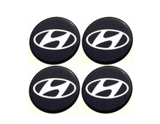 4x Hyundai Silicone 56mm Wheel Emblem Sticker Hub Caps Middle Hub Cap Logo Decal