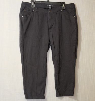 ellos Capri Pants Black Stretch Lightweight Womens 16 38x19-1/2 #A