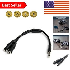 3.5mm Headset Adapter Microphone Splitter - Portable Y Cable for Any Device