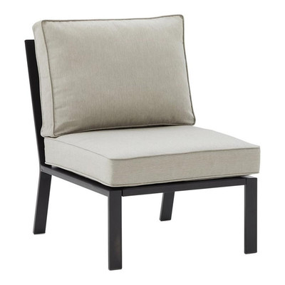 #ad Crosley Furniture Clark Modern Fabric Armless Patio Chair in Taupe Black $205.15