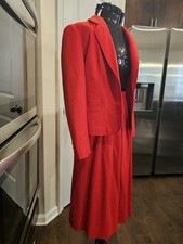Vintage Pendleton Red Wool Skirt Suit 8