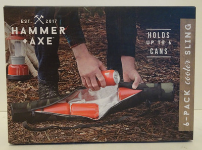 Hammer + Axe 6-Pack Cooler Sling Insulated Interior Side Zipper & Carrying Strap