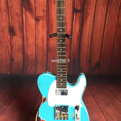 Guitarras eléctricas Relic 6 cuerdas azul TL hardware cromado golpeador blanco - Imagen 3 de 5