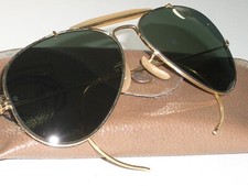 1970's 58-14 VINTAGE B L RAY-BAN ARISTA GEP G15 OUTDOORSMAN AVIATOR SUNGLASSES