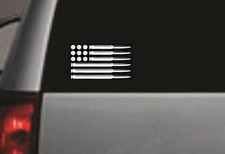 6" White Vinyl "Bullet Flag" Decal - MADE IN THE USA