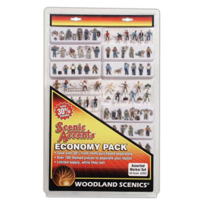 HO Scale Economy Pack - Assorted Worker Set (over 100 figures, animals)