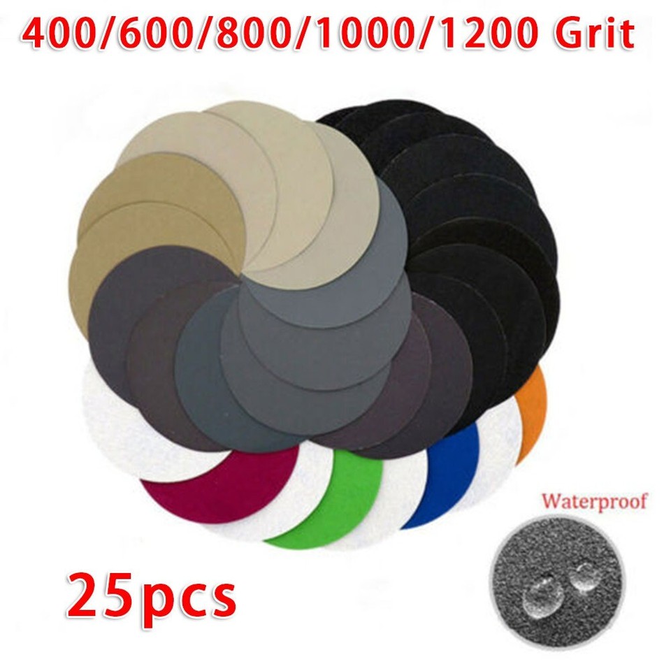 Car Sandpaper Wet Dry 400 600 800 1000 1200 Grit Auto Care Discs Parts