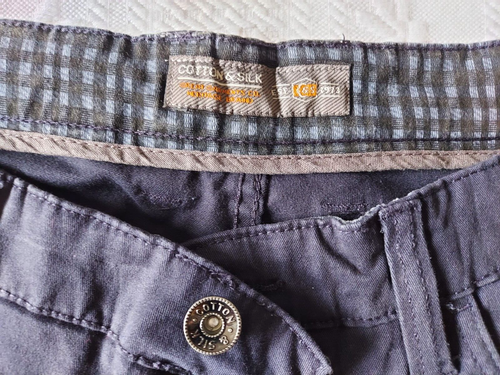 Pantaloni da uomo Cotton & Silk Est.1973 Slim Taglia 54 Blu scuro - Foto 3 di 6