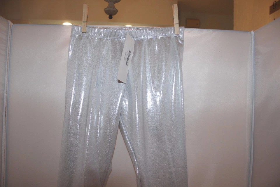 NEW GIA-MIA Kids Girls Leggings Metalic Shinny Disco Fashion Dance Leggings Sz L - Image 2 of 4