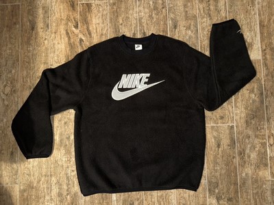 Nike Sportswear Essential Sherpa Sweatshirt Black White Men's Size L DD5017-010