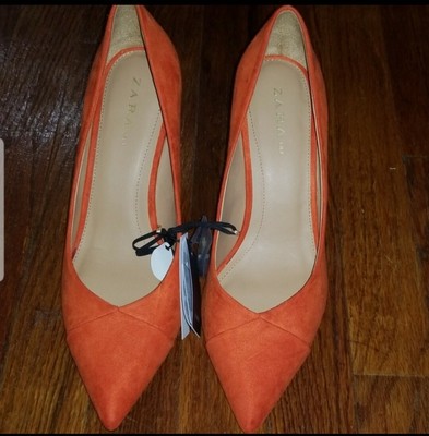 Zara Pointed Orange Heels EUR Size 40 | eBay