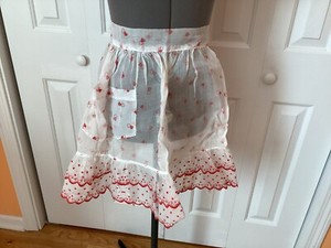 Vintage Apron cotton embroidered sheer custom hand made full & half choose one