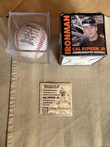 Cal Ripken, JR commemorative Baseball with box and display case | eBay