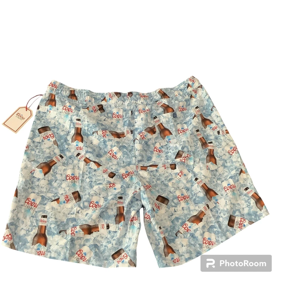 Nuevo Bañador Coors Light 9" Entrepierna Hombre Grande y Alto Talla 2XB NUEVO CON ETIQUETAS Foto 2 de 4