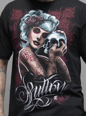 Sullen Mourning Glory Men's T-Shirt Woman Skull  Roses Tattoo Art Inspired Y2K