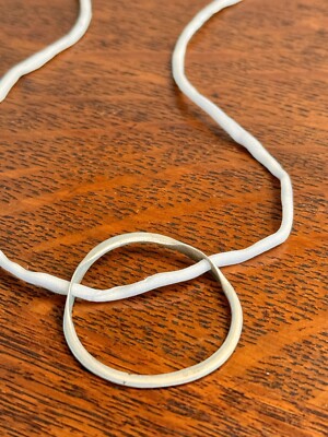 Wunderschöner moderner handwerklich gefertigter Unikat Sterlingsilber 925 schwebender Anhänger