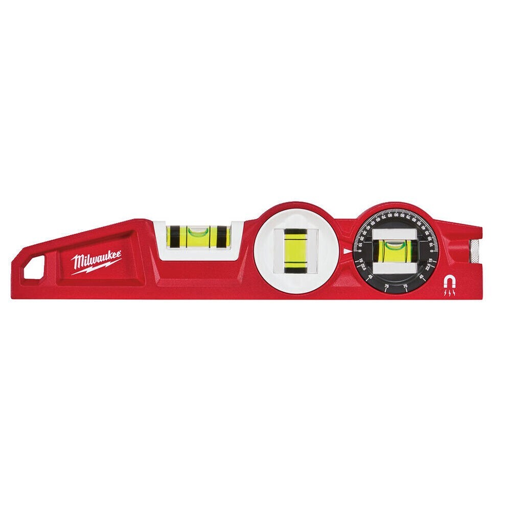 LIVELLA MAGNETICA TORPEDO CON BOLLA GIREVOLE A 360 GRADI MILWAUKEE
