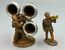 Vintage AUBURN Rubber Toy SOLDIERS Bugler SOUND DETECTOR Aub-Rubr