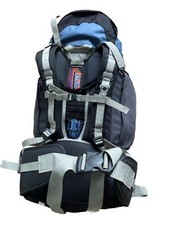 Highlander Explorer 65L Hiking  Rucksack Blue/Grey Double Entry Lightly Used EXC