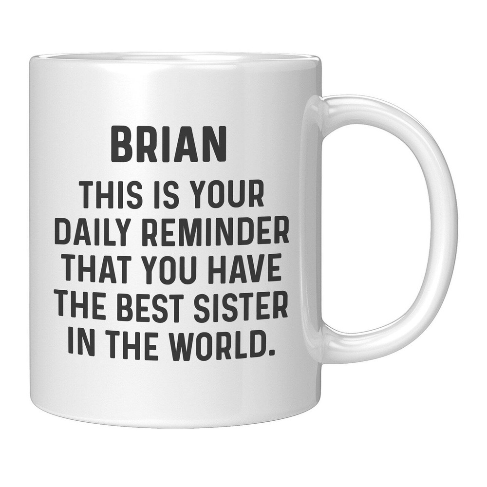Custom Engraved Brother Coffee Mug - Thoughtful Gift for Him Custom Engraved Brother Coffee Mug - Thoughtful Gift for Him