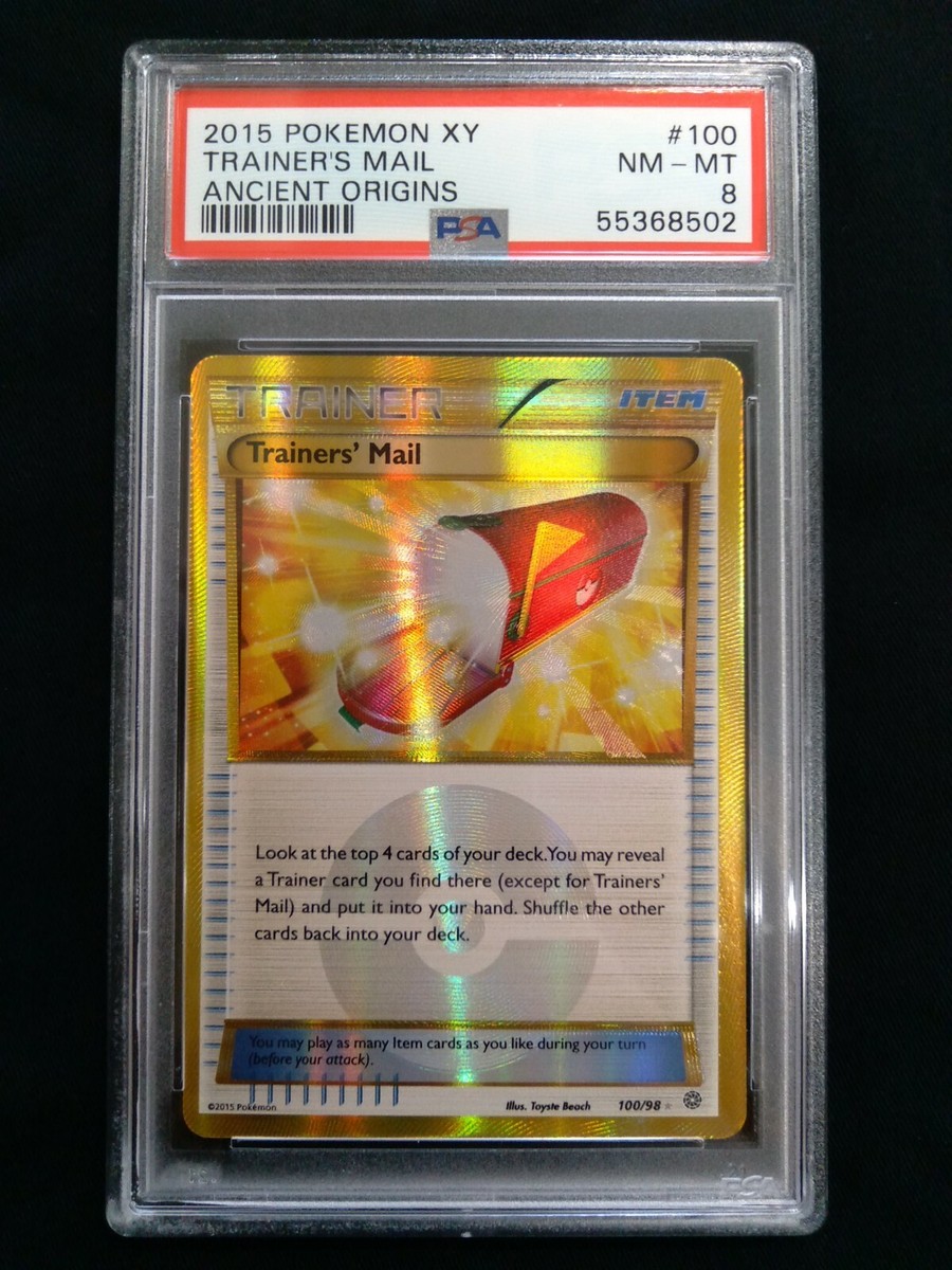 Graded PSA 8 2015 Pokemon XY TRAINER'S MAIL #100 Ancient Origins