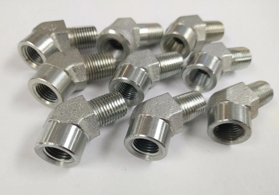 1/4" NPT TO 1/4" FNPT 45° STEEL ELBOW FITTINGS (LOT OF 9) 5503-04-04 - Image 2 of 3