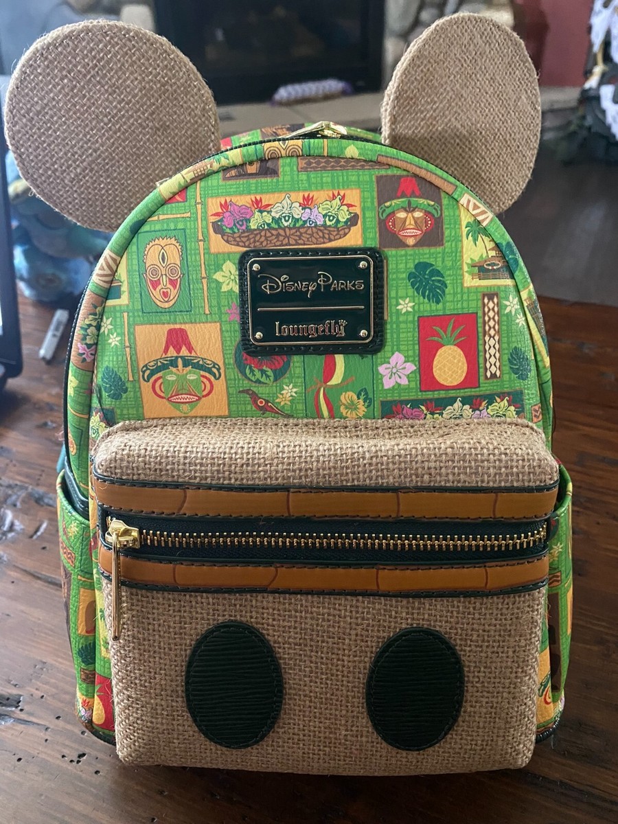 Loungefly Mickey Mouse Green and Tan Backpack Loungefly Disney Mickey Main Attraction Enchanted Tiki Room  main image 4