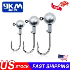20Pcs Round Head Jig Head Hooks 3g~16g Saltwater for Soft Plastic Fishing Lures