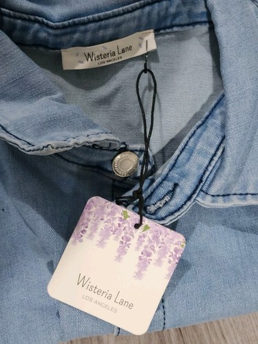 Mono Mameluco Denim Wisteria Lane, Talla M, StretcH Botón Lavado Ligero Frontal - Imagen 10 de 10