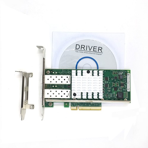 X520-DA2 INTEL 10GB DUAL PORT NETWORK ADAPTER W/ 2 DAC CABLES 1 DAMAGED PORT - Picture 2 of 6