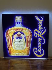 CROWN ROYAL WHISKEY LED BAR SIGN MAN CAVE DECOR LIGHTED SIGN