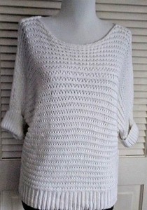 short sleeve white cotton sweater