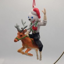Jack in the Box Restaurant Riding a Reindeer Christmas Ornament