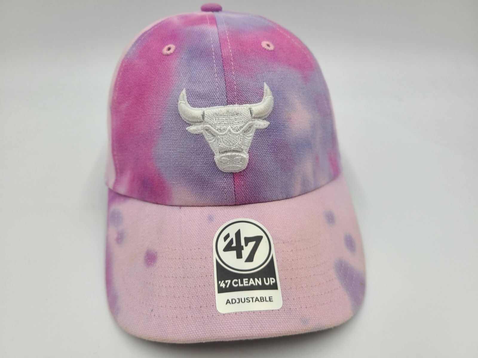 Chicago Bulls 47 Brand Clean Up Tie Dye Strapback Hat Cap Men Women Pink Purple