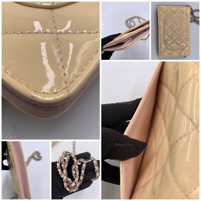 CHANEL Patent Leather Wallet-on-the-chain WOC Crossbody Flap