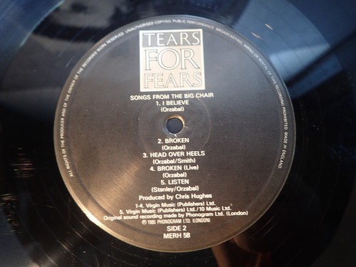 Tears For Fears Songs From The Big Chair 12 Inch Vinyl LP Record 1985 Mercury - Picture 10 of 11