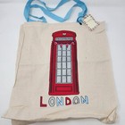Primark London Tote Bag Red Phone Booth Atmosphere Cloth Shopper Blue Glitter