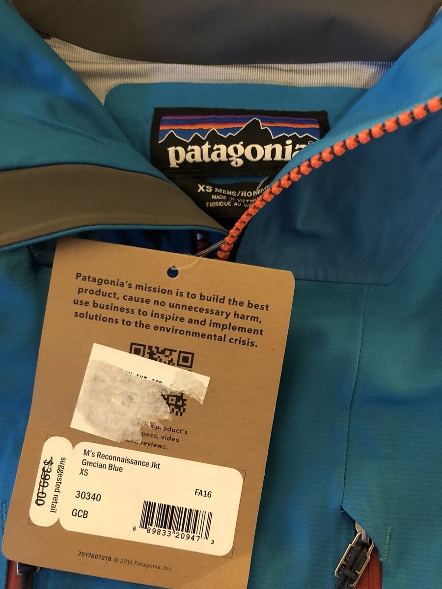 NEW Patagonia Men's Reconnaissance Jacket Grecian Blue XS NEW Patagonia Men's Reconnaissance Jacket Grecian Blue XS
