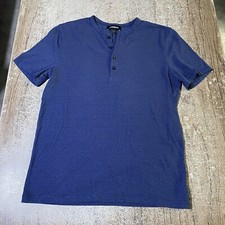 Express Mens Striped Henley Tee Shirt Size S 30433