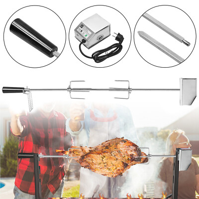 BBQ Rotisserie 117cm Grillspieß mit Motor Drehspieß Drehspiess Grill Gasgrill