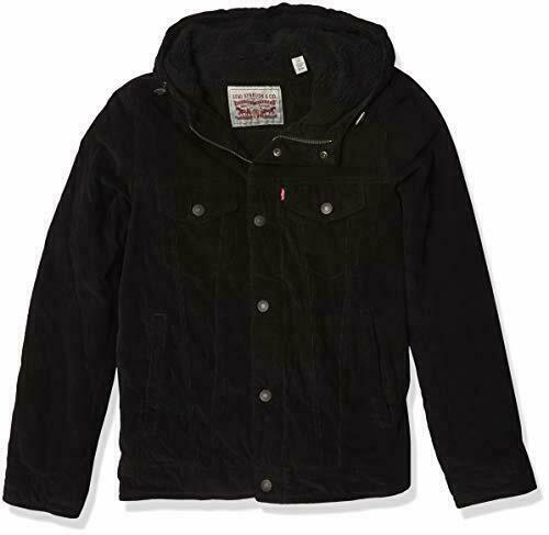 levi's men's corduroy sherpa hooded trucker jacket