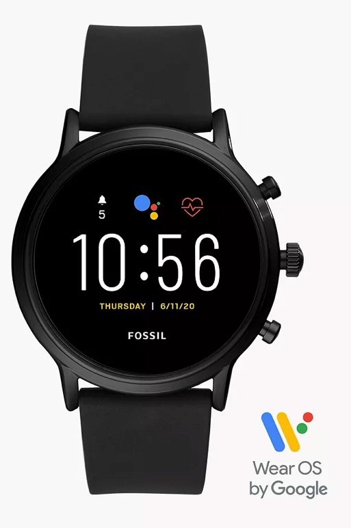 フォッシル スマートウォッチ gen5 THE CARLYLE HR Fossil Gen 5 Smartwatch The Carlyle HR Black Silicone 44mm For