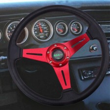 Red 14racing Steering Wheel Universal Aluminum Drifting Deep Dish Whorn Button Red 14racing Steering Wheel Universal Aluminum Drifting Deep Dish Whorn Button