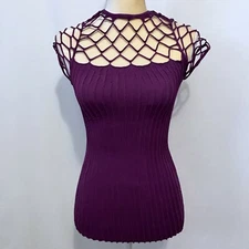 Soho Lady NWT Purple Cut Out Blouse Women OS (S-L)