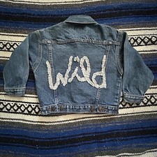 French Toast Childrens Blue Jean Denim Spellout 90' Vintage Grunge Skater Jacket