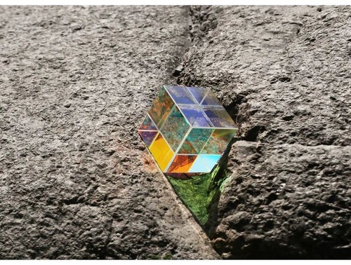 CMY Mixed Color Crystal Prism Cube Illusion Fun Desk Play Beamsplitter Prism EDC - Picture 9 of 9